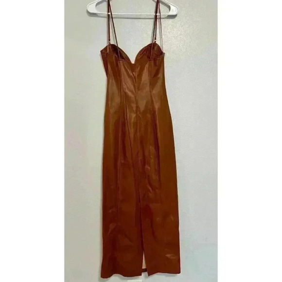 ZARA CARAMEL FAUX LEATHER Dress size‎ XS - Picture 5 of 6